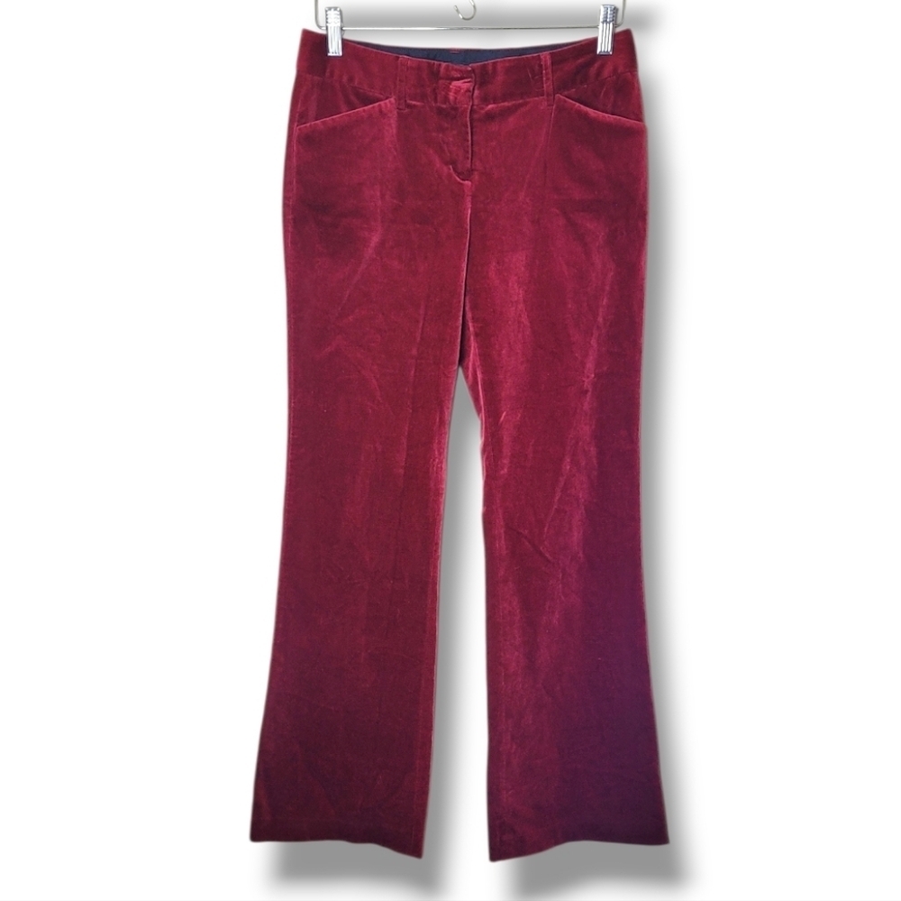 Express Design Studio Vintage Y2K Red Velvet Editor Pants Size 2
